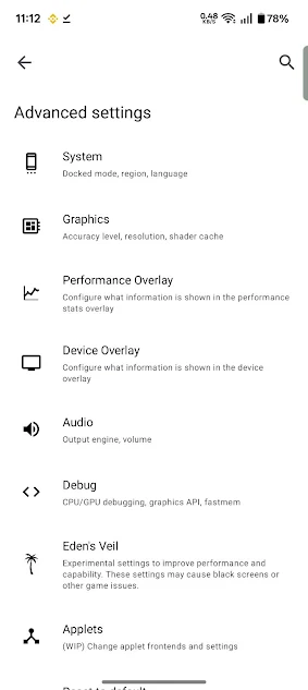Screenshot of Eden Emulator Download